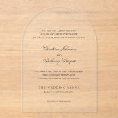 クリスティーン伝統的エレガントな結婚式 アクリル招待状 (正面)