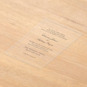 クリスティーン伝統的エレガントな結婚式 アクリル招待状 (レイダウン)