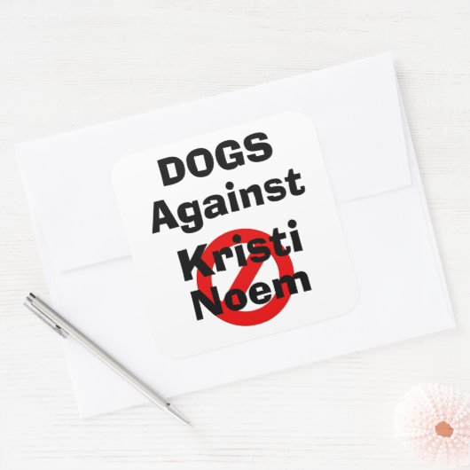 クリスティ・ノームに反対する犬ステッカー スクエアシール (封筒)