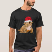 クリステッドジェッコクリスマスサンタハットおもしろいクリスマス Tシャツ (正面)