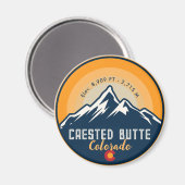 クリステッドビュットコロラドマウンテンズハイキングサンセット マグネット (正面/裏面)