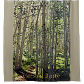 クリステッドビュートの《植物》アスペンの木々の美しい林 シャワーカーテン (正面)