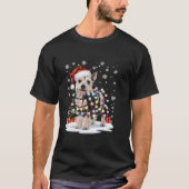 クリステッド中国のドッグクリスマスライトクリスマスパパママ Tシャツ (正面)