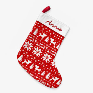 クリステッド中国のドッグシルエット可愛い スモールクリスマスストッキング