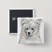 クリステッド中国のパウダーパフ 缶バッジ (正面&裏面)