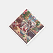 クリステッド中国のホリデーベーキング:フェスティバルクリスマス スタンダードカクテルナプキン (角)