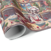 クリステッド中国のホリデーベーキング:フェスティバルクリスマス ラッピングペーパー (ロールコーナー)