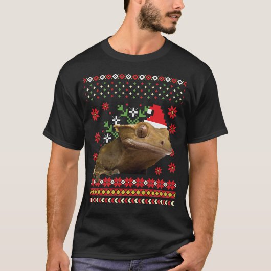 クリステッドGecko醜いクリスマスセーター Tシャツ (正面)