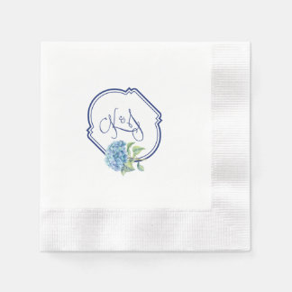 クリステン&ジョナサンのアジサイのカクテルナプキン 縁ありカクテルナプキン