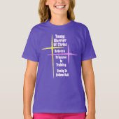 クリストの若き戦士 訓練中のプリンセス Tシャツ (正面)