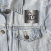 クリストグラム(IHS)鋼 缶バッジ (インサイチュ)