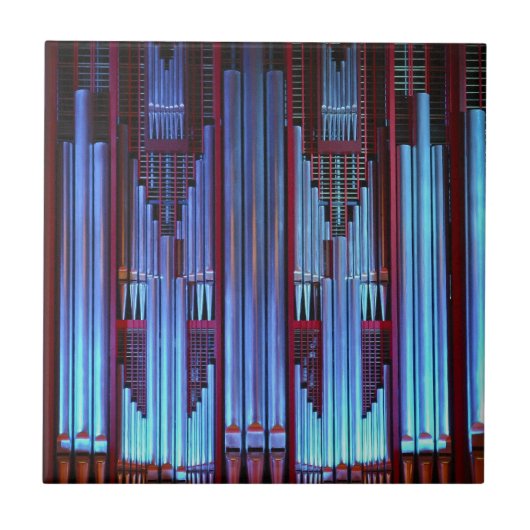 クリストチャーチタウンホールパイプオルガンブルーパイプ タイル (正面)