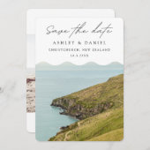 クリストチャーチ・セーブ・ザ・デート・ニュージーランド・ウェディング 招待状 (正面/裏面)