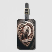 クリストファーウルフハウリングアットムーンインハート ラゲッジタグ (正面縦)