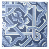 クリストファードレッサーのデルフトブルーフローラルパターン タイル (正面)