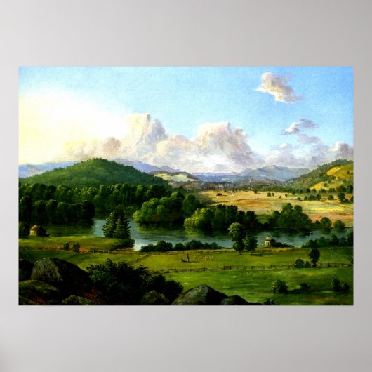 クリストファー・クランチランニング:牧草間の川の ポスター (正面)