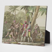 クリストファー・コロンバス(1451年~1506年)とアメリ先住民 フォトプラーク (側面)