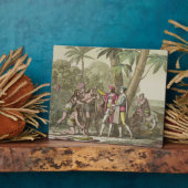 クリストファー・コロンバス(1451年~1506年)とアメリ先住民 フォトプラーク (側面)