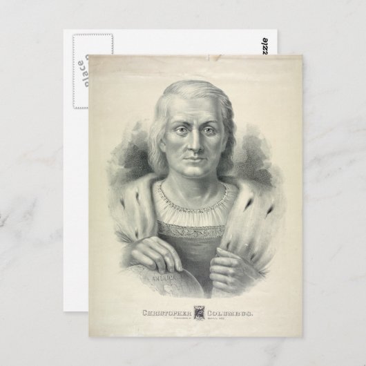 クリストファー・コロンブスのヴィンテージポートレート ポストカード (正面/裏面)