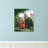 クリストファー・コロンブスの最初の着陸 キャンバスプリント (インサイチュ (ウッドフロア))