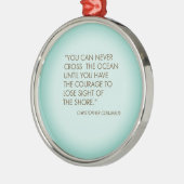 クリストファー・コロンブス著引用文 メタルオーナメント (左)