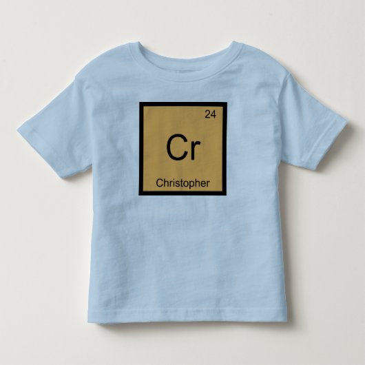 クリストファー 名前 化学 元素 周期表 トドラーTシャツ (正面)