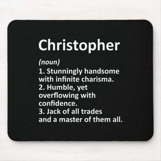 クリストファー 定義 名前入り 楽しい バースデーグッズ マウスパッド (正面)