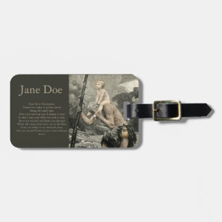 クリストフォロスキリスト旅行祈りの言葉の版木、銅版、版画 ラゲッジタグ