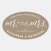 クリストフ &amp; クルーフォート 結婚式最初のクリスマス 楕円形シール (正面)