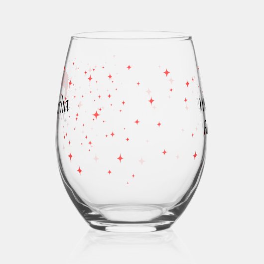 クリストマスサンタキャップペルソナリスバルクギフト ステムなしワイングラス (左)