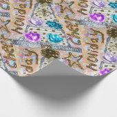 クリストマスツリーグリッターコラージュ ラッピングペーパー (角)