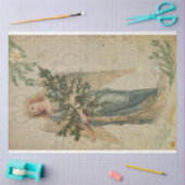 クリストマスヴィンテージエンジェルホールディングクリスマスツリー 薄葉紙 (クラフト)