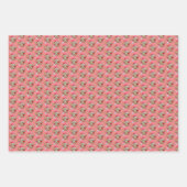 クリストマトナディアレッドピンクホワイトクリスマス ラッピングペーパーシート (正面2)