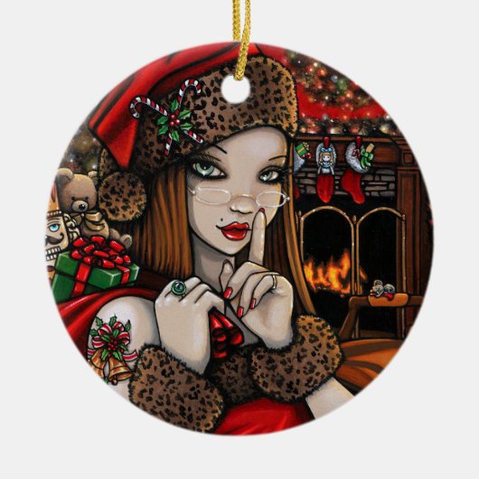 クリスハッピーホリデーズクリ伝統的スマス セラミックオーナメント (正面)