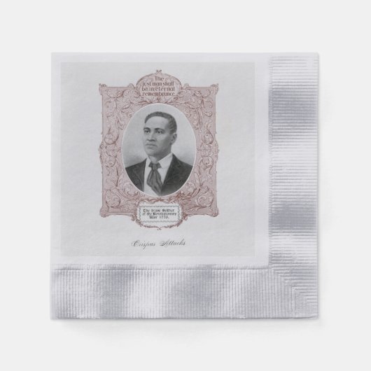 クリスパス攻撃:アメリカ革命殉教 縁ありカクテルナプキン (正面)