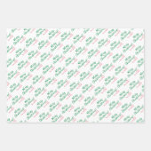 クリスパーソナライズされたス伝統的マス赤緑白 ラッピングペーパーシート (正面3)