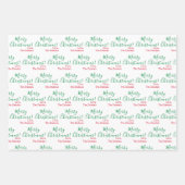 クリスパーソナライズされたス伝統的マス赤緑白 ラッピングペーパーシート (正面2)