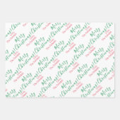 クリスパーソナライズされたス伝統的マス赤緑白 ラッピングペーパーシート (正面)