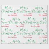 クリスパーソナライズされたス伝統的マス赤緑白 ラッピングペーパー (フラット)