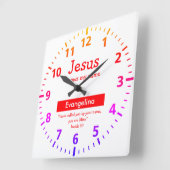 クリスパーソナライズされたチャン引用文キカラフルッズ スクエア壁時計 (傾斜)