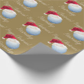 クリスパーソナライズされたマスゴルフボールサンタホリデー ラッピングペーパー (角)