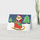 クリスパーソナライズされたマスゴールデンドードルサンタスレイ シーズンカード (正面)