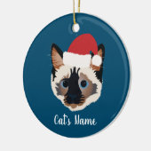 クリスパーソナライズされたマスシャム猫 セラミックオーナメント (左)