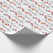 クリスパーソナライズされたマススポーツボールサンタホリデー  ラッピングペーパー (角)