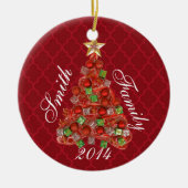 クリスパーソナライズされたマスツリーホリデーオーナメント セラミックオーナメント (正面)
