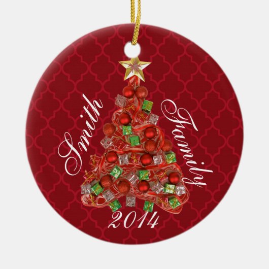 クリスパーソナライズされたマスツリーホリデーオーナメント セラミックオーナメント (正面)
