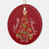 クリスパーソナライズされたマスツリーホリデーオーナメント セラミックオーナメント (左)