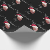 クリスパーソナライズされたマスフットボールサンタホリデー  ラッピングペーパー (角)
