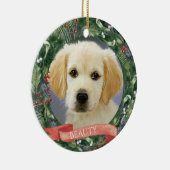 クリスパーソナライズされたマスペットフォトリース セラミックオーナメント (右)