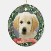 クリスパーソナライズされたマスペットフォトリース セラミックオーナメント (左)